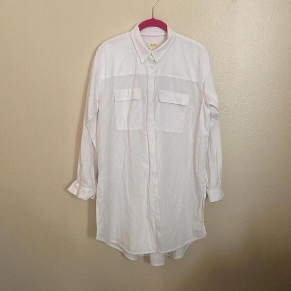 Maeve White Button Down Shirt SMALL - Picture 2 of 8